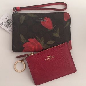 BUNDLE 🌹 Coach Corner Zip Wristlet & Mini ID Case